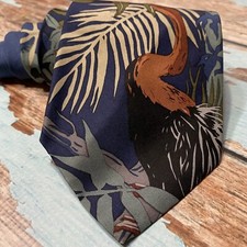 World Wildlife Fund WWF Vintage Necktie Madagascar Print No. 171 100 Silk Tie