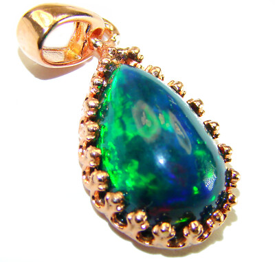 Milky Way 15.6CTW Authentic Black  Opal  18K Gold over .925 Sterling Silver hand