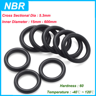 Metric O Ring THK 5.3mm NBR Nitrile Rubber Orings ID 15mm-600mm Resistant Seals