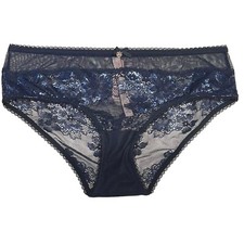 NWT VICTORIA'S SECRET Body Hipster Pantie Sz XS-S-M-L-XL Blue Sparkle Lace Mesh