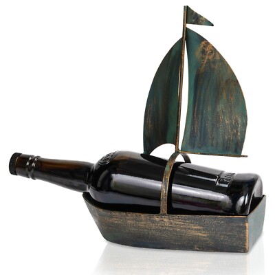 Made Easy Kit Wine Bottle Sail Boat Display Holder Rack Premium Home Sculpture