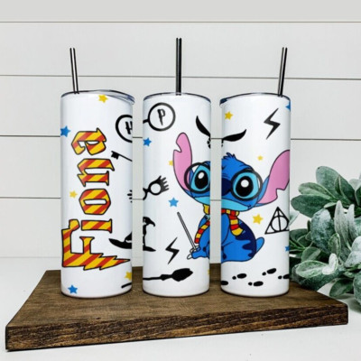 Stitch Wizard Hogwarts Harry Potter Cup Mug Tumbler 20oz with lid and straw
