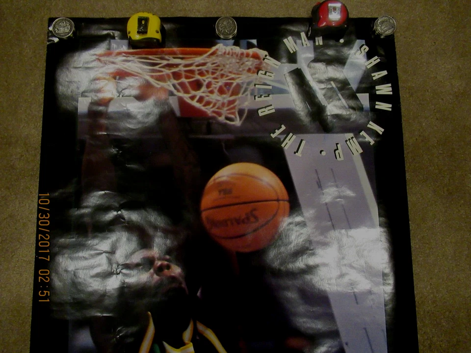 1993 shawn kemp the reign man slam dance 26x74 doorsize poster by costacos bros. - Image 2 of 4