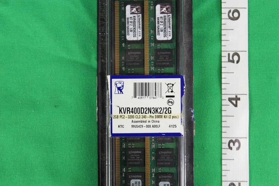 NEW KINSTON 2 X 2GB PC2-3200 CL3 240 PIN DIMM KIT 4GB TOTAL KVR400D2N3K2/2G - Image 2 of 4