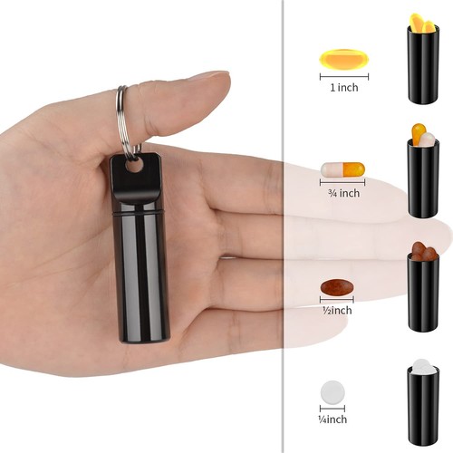 Portable Small Pocket Pill Box Keychain Mini Pill Organizer Case Container - Picture 4 of 6