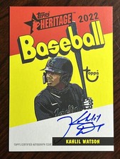 2022 Topps Heritage Minor League Kahlil Watson 1973 Pack Cover Auto SP #/50 SSP