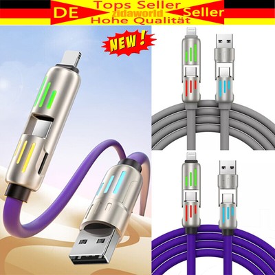 DE 240w Multi USB LED Kabel,4 in 1 Ladekabel 2M Schnell Ladekabel Mehrfach Lad