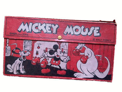 1935 Disney MICKEY MOUSE PLUTO & a  KANGAROO Pencil Box #2715