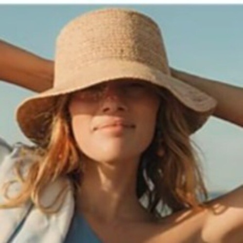 NWOT J.Crew Women's Sz M/L Raffia Bucket Hat Natural Straw Tan 2 1/2" Brim - Bild 2 von 9