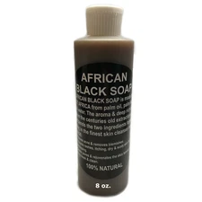 8 oz. Raw African Black Soap Liquid - 100% Pure Natural Organic Body Face Wash