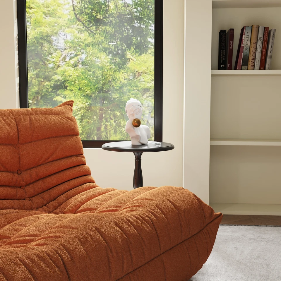 Sofá de chão lagarta sofá preguiçoso Chesterfield cama tatame namoradeira saco feijão cadeira - Imagem 3 de 4