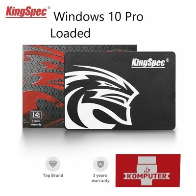 KingSpec SSD 2.5'' 256GB SATA3 Internal Solid State Drive  Windows 10 Pro Loaded