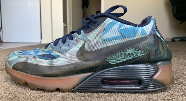 Size 13 - Nike Air Max 90 Ice Barley Blue/Dark Obsidian/Obsidian 2014 for  sale online | eBay