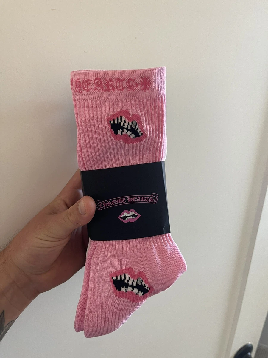 Chrome Heart Matty Boy Chomper Socks Size Large In Pink Accents 3 Pairs NEW