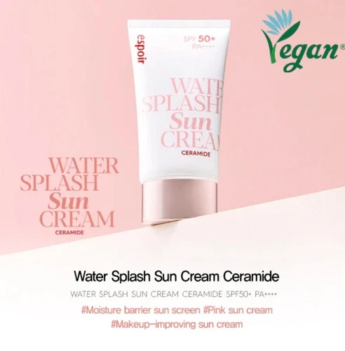 Espoir Water Splash Sun Cream, Ceramide, SPF 50+ PA ++++, 60 ml