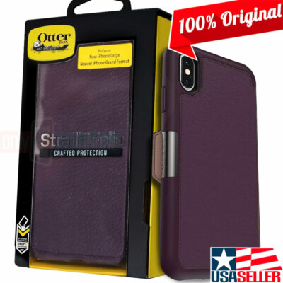 NEW OtterBox Strada Folio Purple Leather Wallet Case Cover for iPhone XS  Max