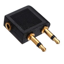 2Pc 3.5mm Airline Airplane Earphone Headphone Headset Jack Audio Adapter Plug