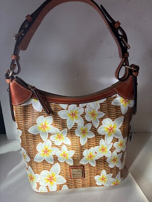 NEW Dooney Bourke handbag purse Daisy Plumeria adjustable leather shoulder