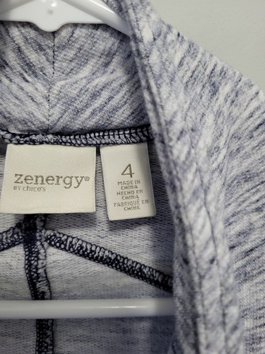 Chico's Zenergy Seamed Spacedye Jacket Womens 4 XXL Pockets Zip Gray Blue Blend - Picture 3 of 5