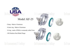2Sets USA KF25 Aluminum Vacuum Clamp + Centering + FKM O-ring + End Cap