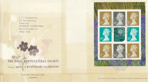 RHS Royal Horticultural Society GB FDC Booklet Pane Wisley (b) 2004 (94345)