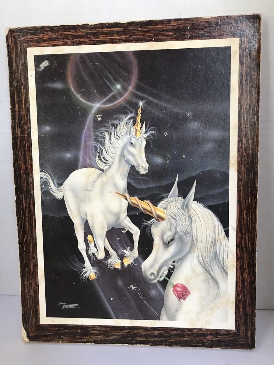 Retro 80s Cheese Unicorn Wall Art Vintage Gaudy Goodness 1980s 1
