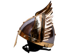 Christmas Medieval 18G Steel Viking Norman King Winged Helmet with Leather Liner