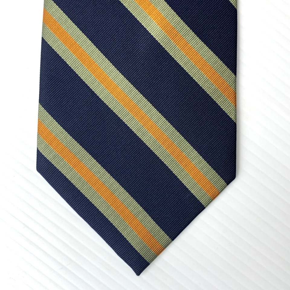 Corbata de seda OFF ISLAND Tommy Bahama Repp para hombre 4" x 57,5" azul marino salvia melón rayas Foto 2 de 4