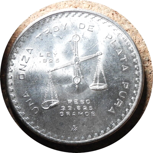 elf Mexico 1 Onza 1980 Mint Press Silver  M49b.5 - Picture 2 of 2