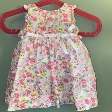 Chaps Baby Girl Pink Floral Dress with Matching Bloomers 3 months