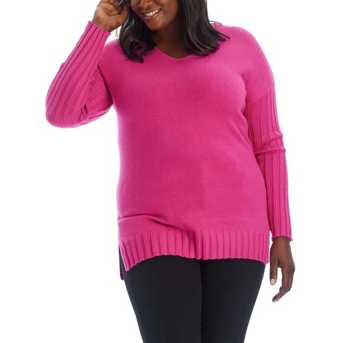 Neu mit Etikett Adyson Parker Damenpullover V-Ausschnitt weich Strick Tunika Oberteil Pulli 2X - Bild 1 von 7