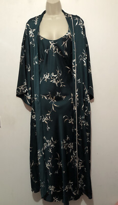M&S Rosie luxuriöses Satin Morgenmantel & Nachthemd Set Morgenmantel Small & Kleid UK 8