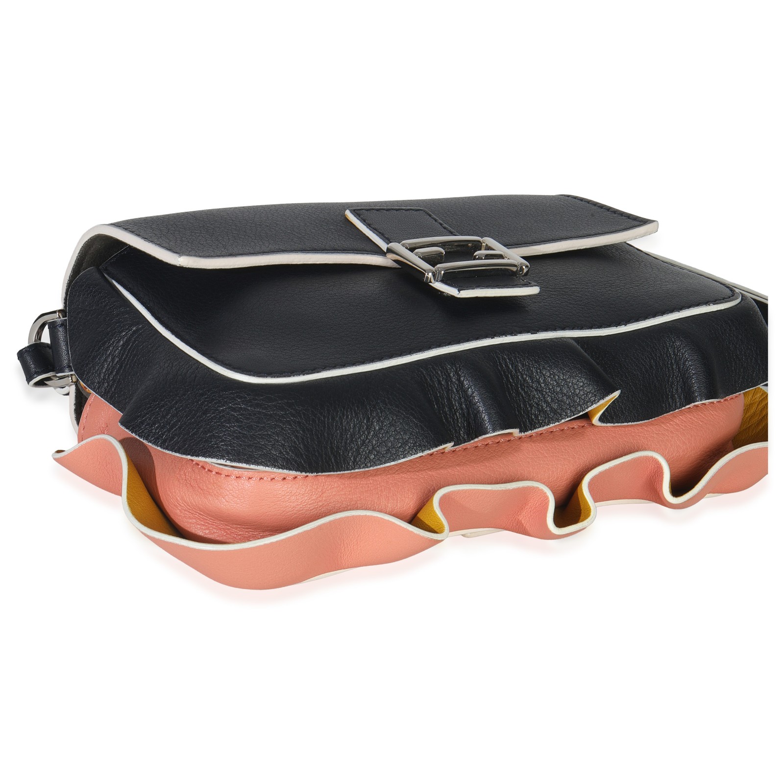 Fendi Black Pink Leather Wave Double Micro Baguette thumbnail 8