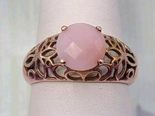 Vintage Sterling Silver 925 Cushion Cut Pink Gemstone RGP Ring sz 7