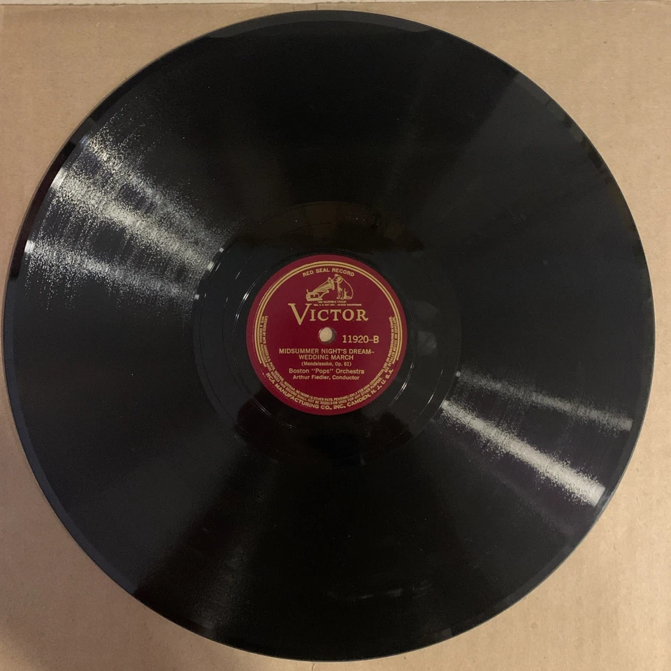 Arthur Fiedler, 12", 78 rpm, V+, Midsummer Night's Dream, Victor Red Seal 11920 - Image 2 of 2