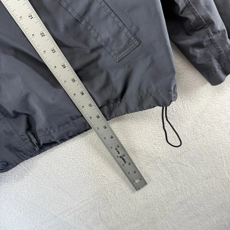 LL Bean Rain Jacket Men's XL Gray Zip Hooded Nylon Outdoor Hiking Vintage y2k - Image 3 of 4