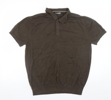 Tu Men’s Brown Polo Shirt L Short Sleeve Cotton Blend Casual