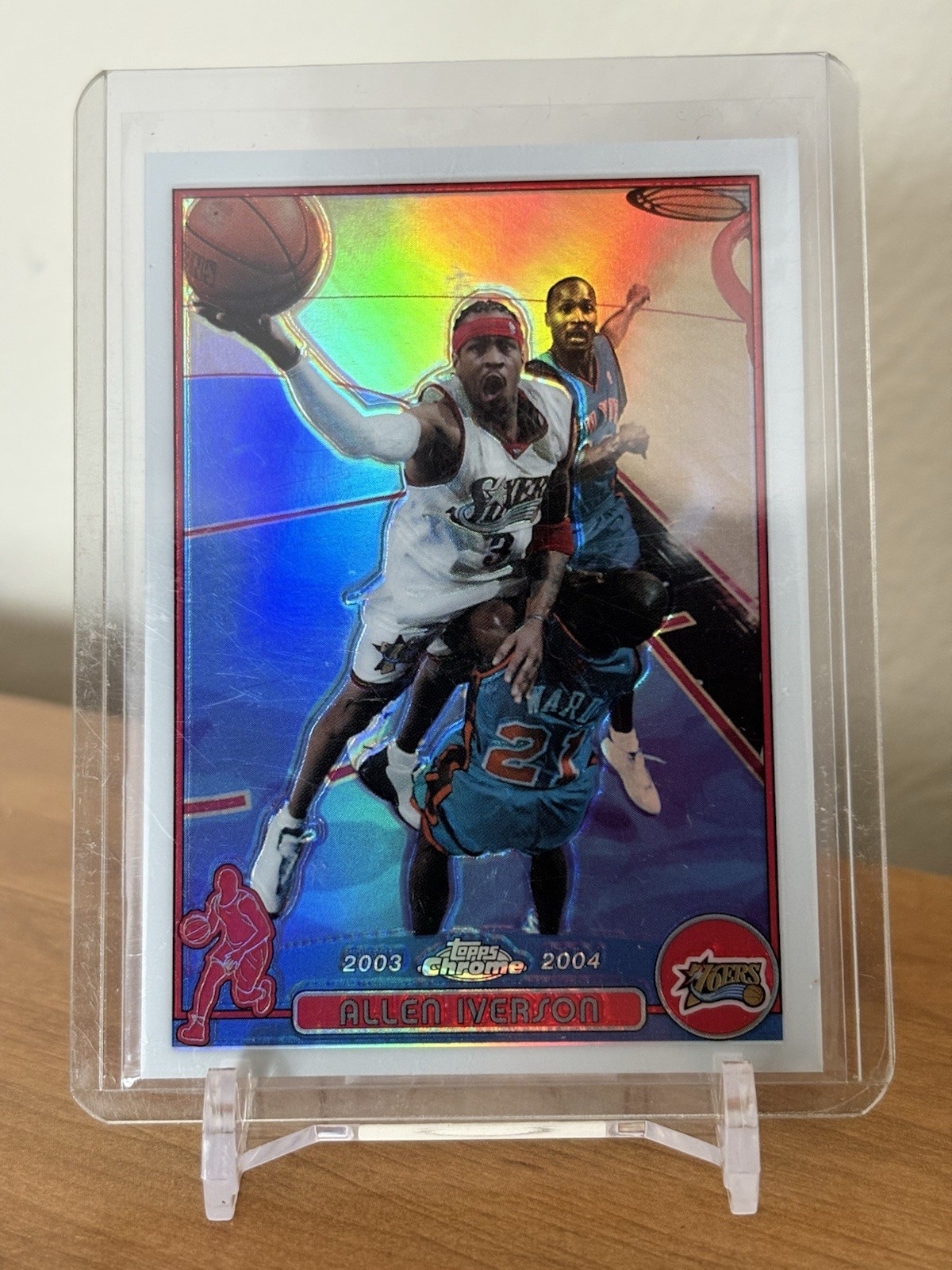 2003-04 Topps Chrome Allen Iverson #3 Refractor Philadelphia 76ers HOF