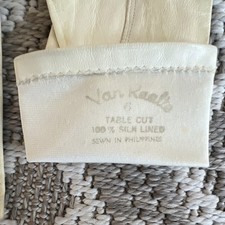 Van Raalte Ivory Leather Silk Lined Women's Wrist Gloves Size 6