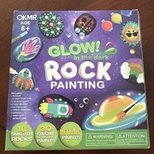 Pintura rupestre que brilla en la oscuridad edades 6+ nueva en caja pintura rocas todo incluido