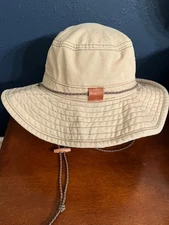 The Walking Co. Gear outdoors tilley hiking hat, Sun Hat 100% Cotton Strap Tan