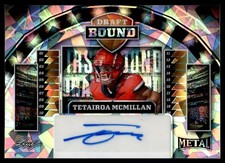 2025 Leaf Metal Draft Bound Cracked Ice Tetairoa Mcmillian Rookie Auto 5/10