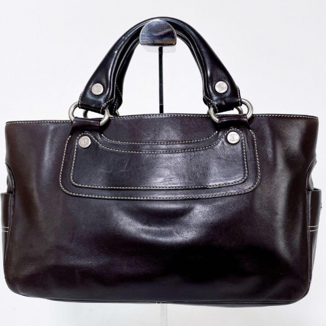 CELINE Boogie Bag Handbag Trionf Leather Brown Authentic From Japan
