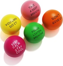 Stress Balls 5 Pack for Kids and Adults - Stress Relief Balls with Motivationa