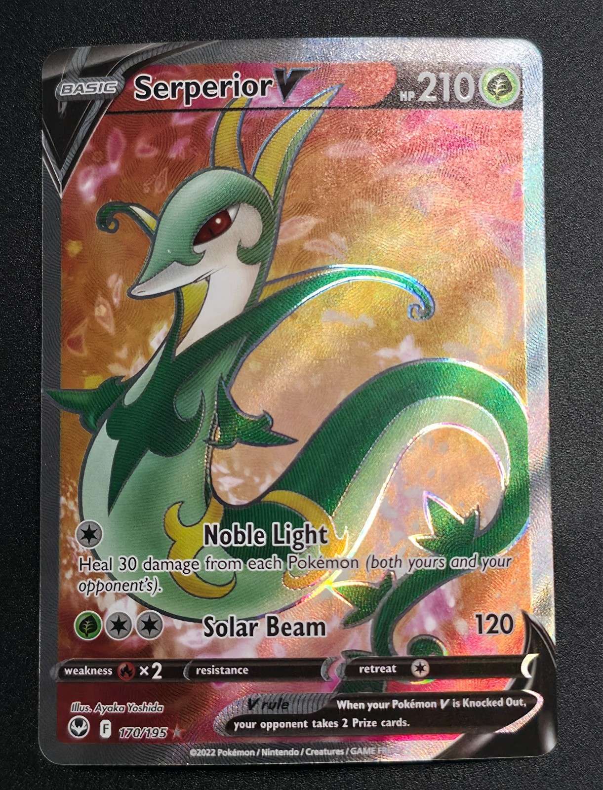 Serperior V (Full Art) SWSH12: Silver Tempest 170/195 Holo NM Pokemon TCG
