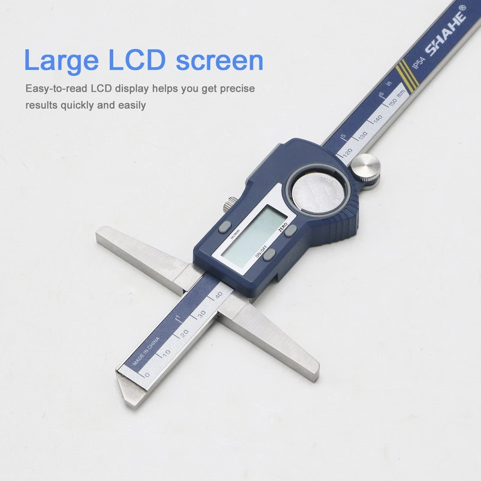SHAHE Depth Vernier Caliper Micrometer 150/200/300 mm Digital  Depth Caliper - Image 4 of 4