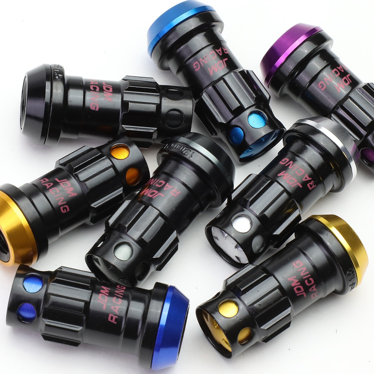 16 Lug+4 Lock Nuts+Key 6-Point Spline Style Closed-End M12x1.5
