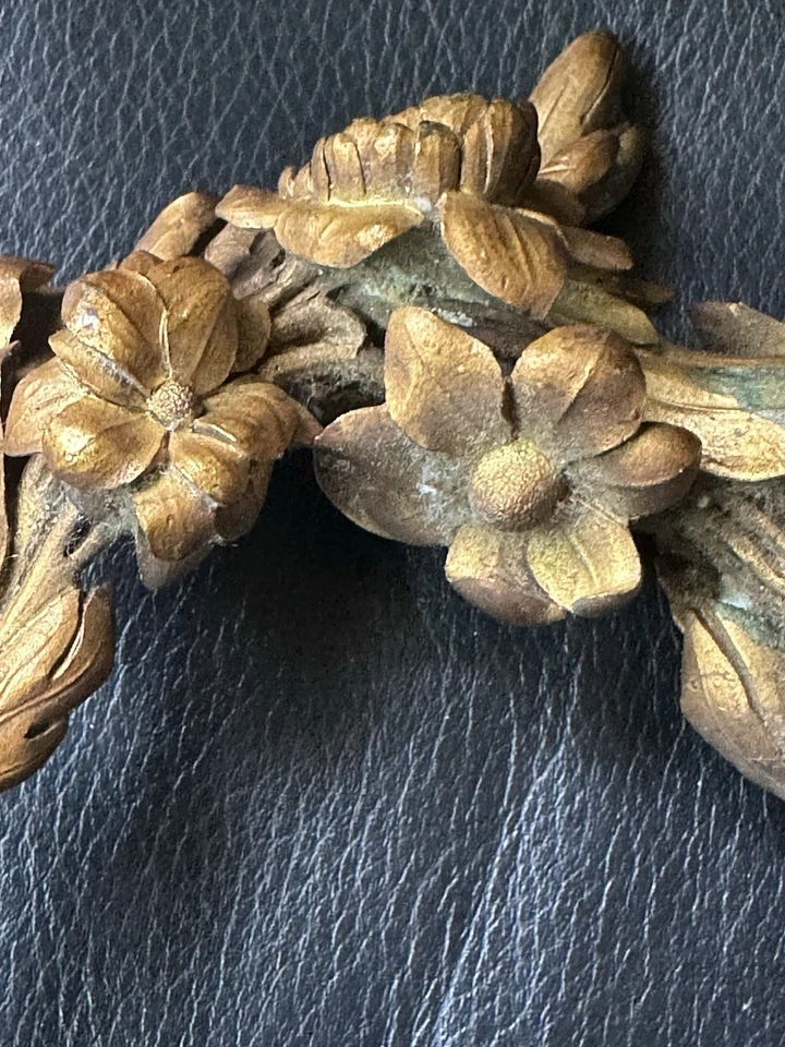 Antique Ormolu Gilt Bronze Floral Swag Mount – French/Italian Furniture Applique - Image 4 of 4