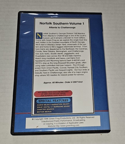 NORFOLK SOUTHERN Volume 1 Atlanta To Chattanooga DVD RARE OOP - Picture 2 of 4