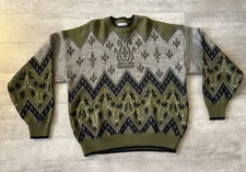 Vintage 90s Tosani Coogi Style Sweater Wool size M Cosby Biggie Made in Canada